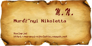 Murányi Nikoletta névjegykártya