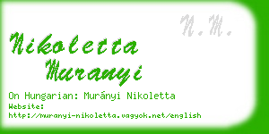 nikoletta muranyi business card