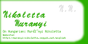 nikoletta muranyi business card